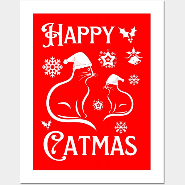 Happy Catmas Wall Art by Jackystore